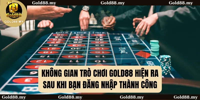 Không gian trò chơi GOLD88 hiện ra sau khi bạn đăng nhập thành công